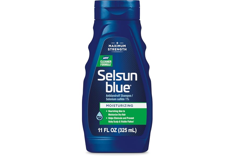 Selsun Blue Moisturizing Antidandruff Shampoo, Maximum Strength Scalp Treatment With Selenium Sulfide, 11 fl. oz.