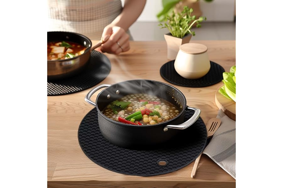 Silicone Trivet Mats,Heat Resistant Pot Holders, Multipurpose Non-Slip Hot Pads for Kitchen Potholders, Hot Dishers, Jar Open