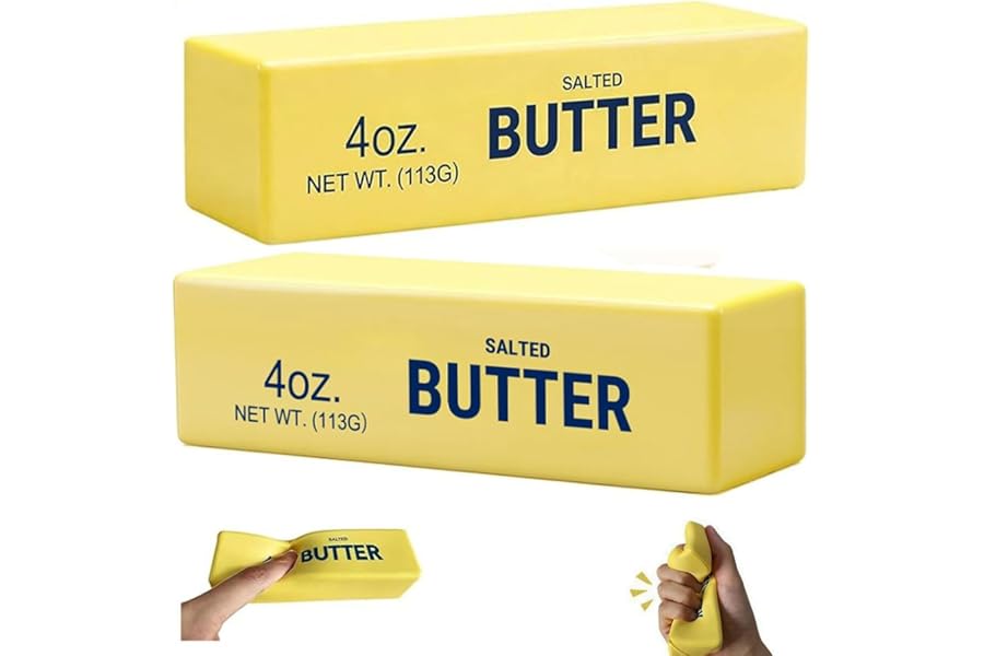 Slow Rising Stress Butter Squishy Set of 2, Soft Butter Stick Fidget Squeeze Toy for Stress Relief, Pocket-Size Sensory Desk Toy for Home, Office, Travel