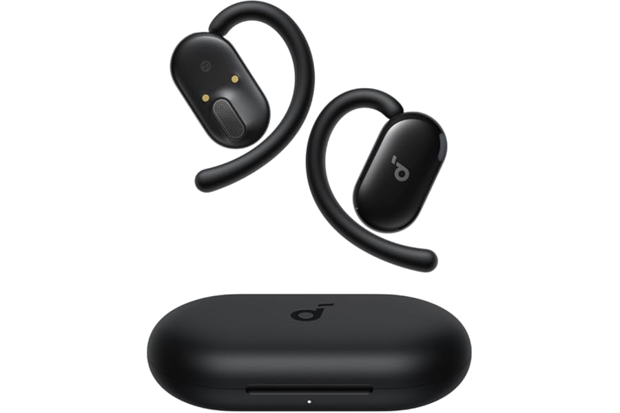 Soundcore V20i by Anker Open-Ear Headphones, Adjustable Ear Hooks, Ultra-Comfort, Snug Fit, Powerful Sound, Clear Calls, IP55, 36H Playtime, Bluetooth 5.4 Wireless Earbuds, Multipoint Connection