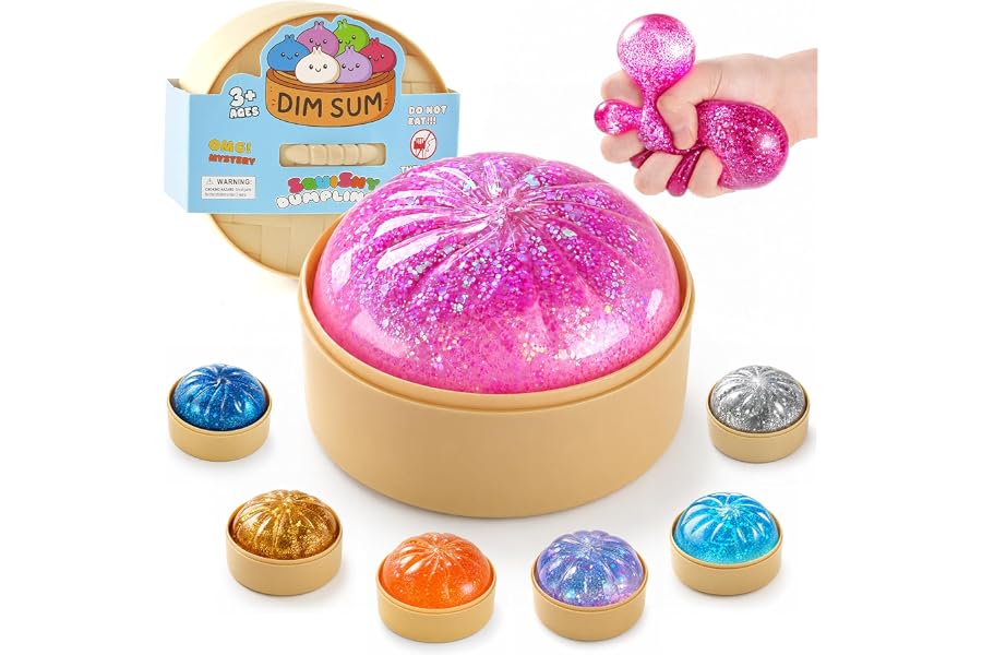 Sugar Dumpling Squishy Mystery Box - Cute Viral Squishy Dumpling Toy, Slow Rising Fidget Squeeze Toys for Stress Relief, Perfect for Desk Toys & Party Favors(Flash Pink)