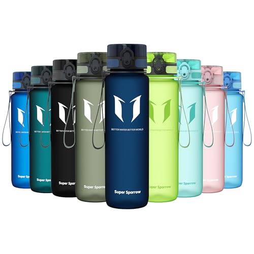 Super Sparrow Bouteille d'eau - Gourde - 1000ml - sans BPA - Convient pour Le Sport, la randonnée, l'école, Le Bureau, en Plein air