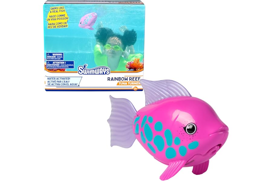 SwimWays Rainbow Reef Fish Toy, Kids Swimming Accessories & Water Toys, Learn to Swim Pool Toys for Kids Ages 5 & Up, Batteries Included, Tuna Turner