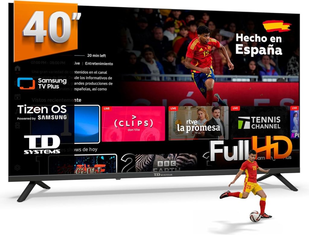 TD Systems - Smart TV 40 Pulgadas con Tizen OS 8.0 Powered by Samsung, sintonizador Triple de televisión (DVB-T2/C/S2). Televisores del 2026 - PRIME40C22TIZEN