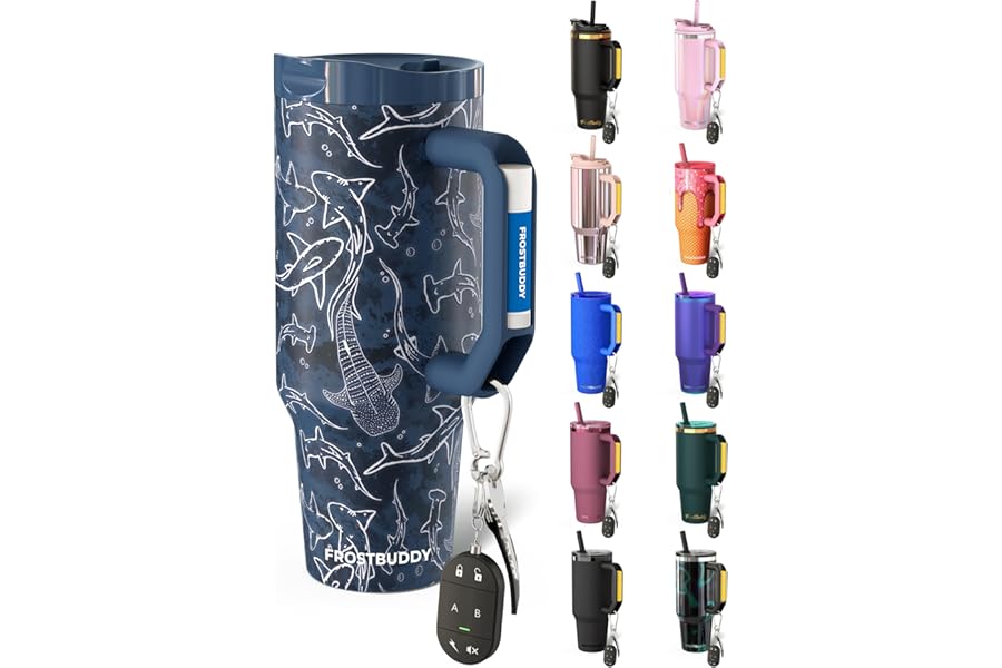 Thicc Buddy - 40 oz Stainless Steel Vacuum Insulated Tumbler with Lid and Straw for Water - Travel Mug Cupholder Friendly - Gifts for Women Men Him Her (Midnight Reef)