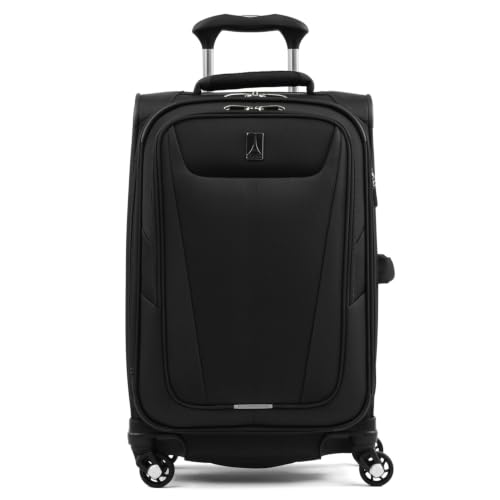 Travelpro Maxlite 5 Softside Expandable Luggage with 4 Spinner Wheels, Lightweight Suitcase, Men and Women, Black, Carry-on 21-Inch