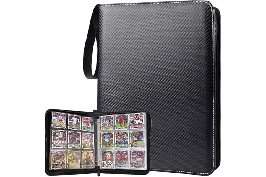 ULLTOON Portable 9-Pocket Trading Card Binder, Holds 1080 Cards with 60 Removable Double-Sided Sleeves, Baseball Card Binder Card Storage Organizer Album for Boys, Girls, Sports & Game Cards