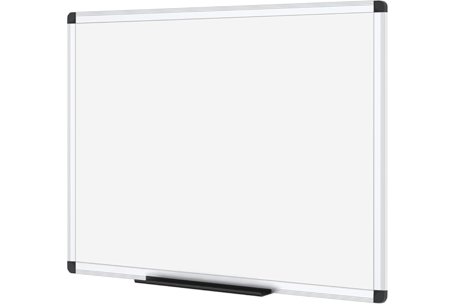 VIZ-PRO Magnetic Dry Erase Board, 36 X 24 Inches, Silver Aluminium Frame