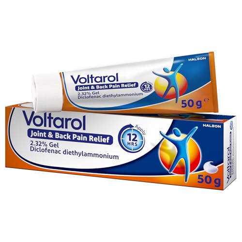 Voltarol Joint & Back Pain Relief 2.32% Gel, Max Strength Diclofenac Anti Inflammatory Pain Relief for Muscles & Joints, 50 g