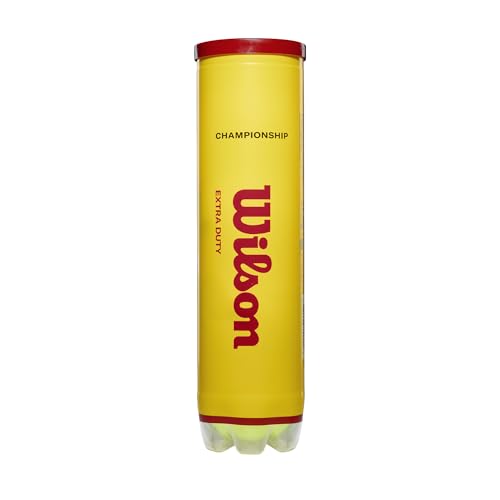 WILSON Balles de Tennis Champ Extra Duty, Boîte de 4, pour tous les Revêtements, Jaune, WRT110000