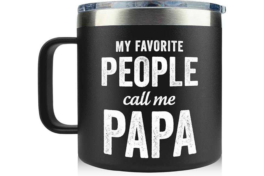WITTSPOT Fathers Day Gift for Papa, Dad, Grandpa - Gifts for Papas from Grandkids - Best Dad Ever gifts - Gag, Funny Dad Gift for Fathers Day, Birthday, Christmas - Best Papa Mug 14Oz Stainless Steel