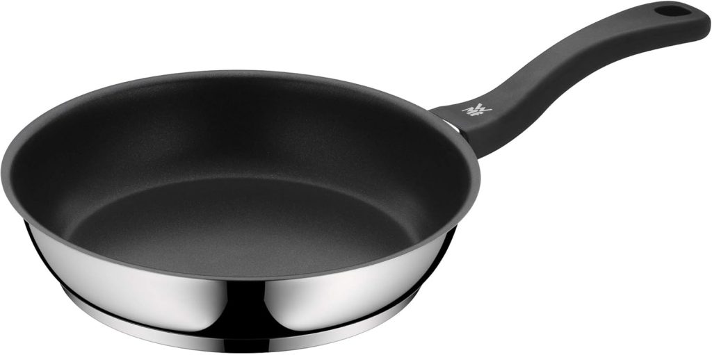 WMF Devil - Sartén Antiadherente 24 cm, Sartén de Acero Inoxidable y Revestimiento Antiadherente para Todo Tipo de Cocinas Incluido Inducción, sin PFOA, Color Negro