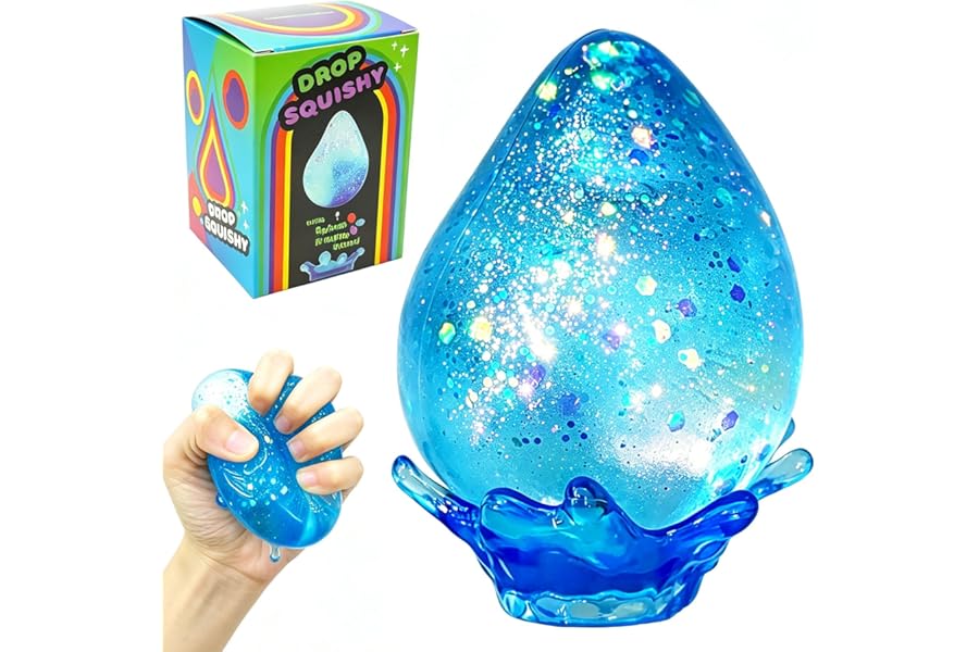 Water Drop Squishy, Raindrop Slow Rising Squeeze Toy Stress Ball Squishies Sensory Anxiety Relief Toys Gifts for Adult Kid