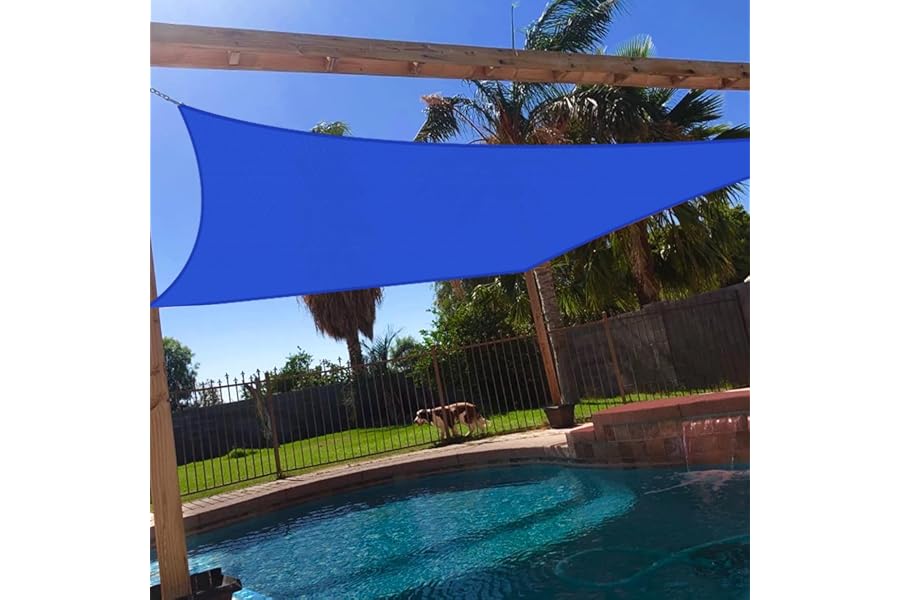Windscreen4less 16' x 20' Sun Shade Sail Rectangle Outdoor Canopy Cover UV Block for Backyard Porch Pergola Deck Garden Patio (Blue)