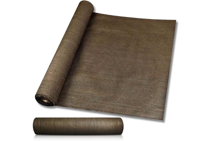 Windscreen4less 6'x25' Sun Shade Fabric Roll Shade Cloth Cover Wind Screen UV Block for Outdoor Pergola Patio Backyard Garden Greenhouse, Brown