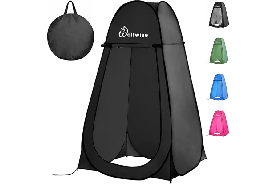 Wolfwise Pop Up Shower Tent for Camping Essentials, Portable Instant Changing Tent with Ventilation Window & Carry Bag, Priva