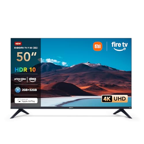 XIAOMI TV F 50, 50 Pulgadas (127 cm), 4K UHD, Smart TV, Fire OS8, Control por Voz Alexa, HDR10, MEMC, Modo Game Boost 120Hz, 2GB+32GB, Compatible con Apple AirPlay