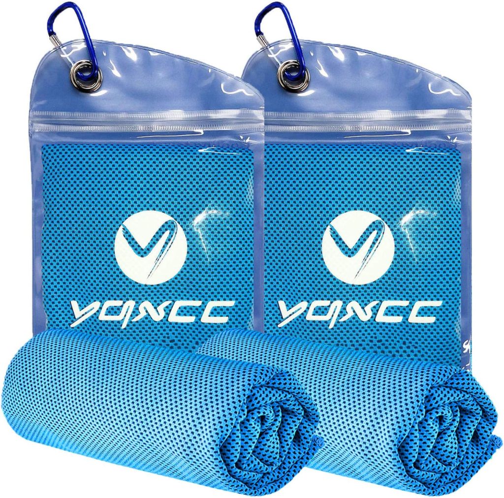 YQXCC 2 serviettes de refroidissement (120 x 30 cm), serviette de glace, serviette en microfibre pour soulagement instantané pour Yoga Golf Gym Camping