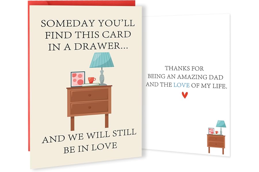 Zyulin Romantic Fathers Day Card Gifts for Husband Boyfriend Fiance, Funny Father's Day Card from Wife Girlfriend Fiancee, Happy Fathers Day Decorations