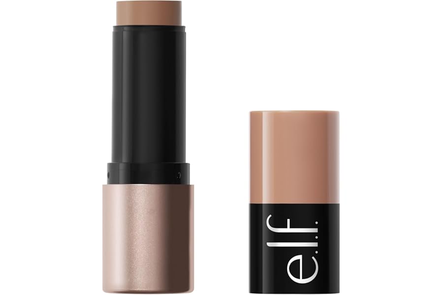e.l.f. Soft Glam Cream Bronzer Stick, Buildable Cream Bronzer for A Long-Lasting Sculpted Glow & Satin Finish, Twist-Up Design, Vegan & Cruelty-Free, Light-Medium