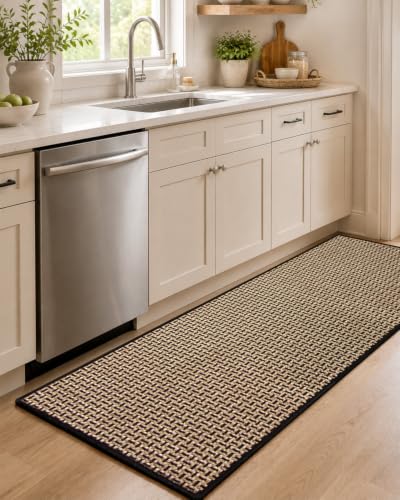 eqivei Kitchen Runner Rug, 24" x 59" Non-Slip Washable Kitchen Mat with Rubber Backing for Floor, Island Walkway, Hallway or Laundry Room