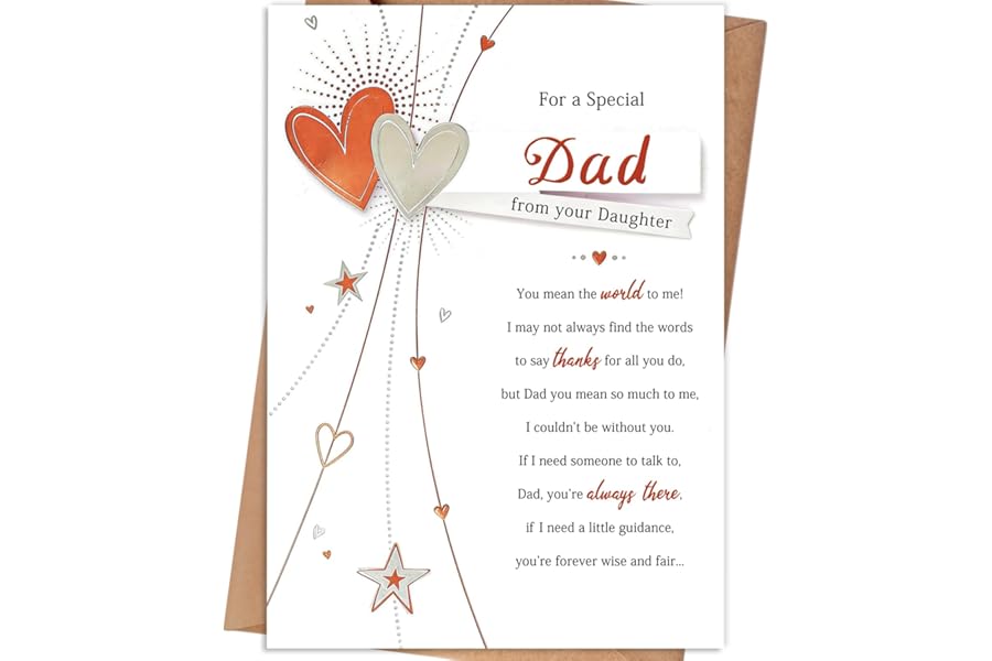 gerdiny Fathers Day Gift from Daughter, Father's Day Card Gift for Dad from Daughter, Fathers Day Card for Dad, Dads Day Gifts, Fathers Day Decorations