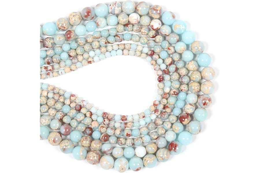 malahill Gemstone Beads for Jewelry Making, Sold per Bag 5 Strands Inside, Blue Agalmatolite Synthetic 8mm
