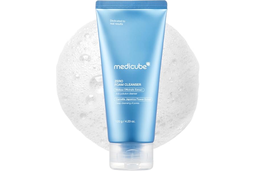 medicube Facial Cleanser Zero Foam Cleanser | Daily Gentle Cleansing Foam for Sensitive Skin | Excess Sebum Control, Hydration, Pore Minimization | Korean Skincare, 4.23 oz