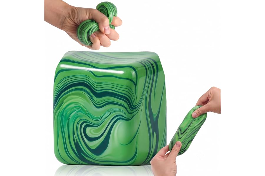 1 Pack Fidget Toys Squishy Stress Cube, Stress Balls for Kids Adults Squishies Stress Relief, Ice Sugar Sensory Toys for Kids with Autism, Fidgets for Classroom Prize Toys(Green,1 Pack)