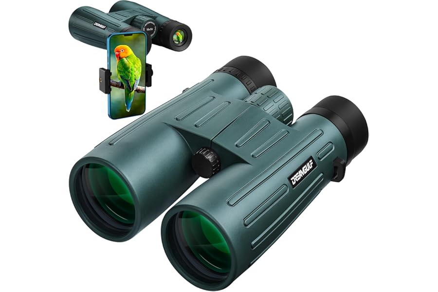 18x56 UHD Binoculars for Adults High Powered with Upgraded Phone Adapter, Wide Field of View Binoculars with Clear Low Light Vision, Lightweight Waterproof Binocular for Bird Watching Travel Cruise