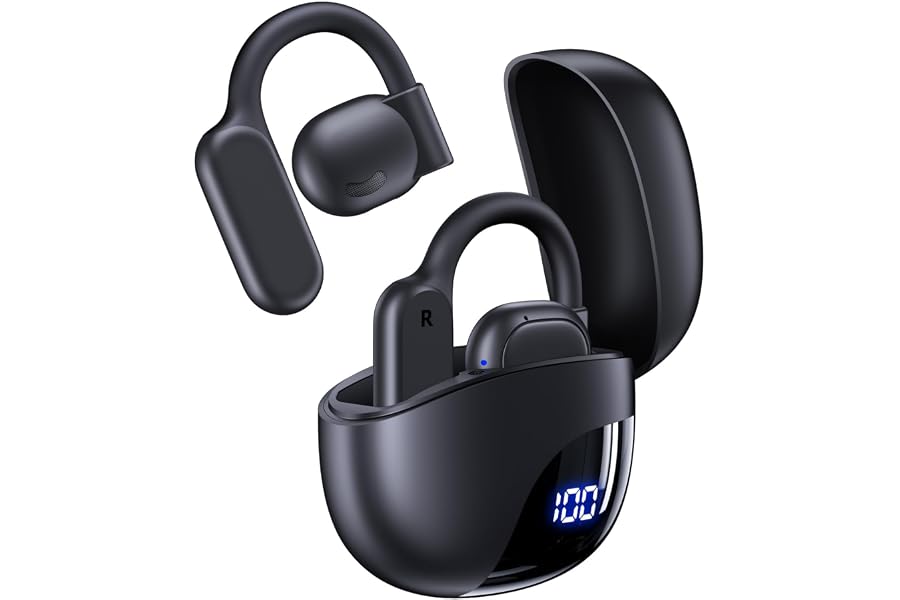 AI Translation Earbuds Real Time 164 Languages 80H Playtime Translator Ear Buds Audifonos Traductores Inglés Español Wireless Earphones Bluetooth AI Headphone for Travel Meeting Learning K08 Black