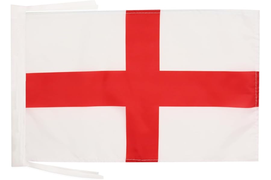 AZ FLAG England Flag 18'' x 12'' cords - English SMALL flags 30 x 45cm - Banner 18x12 in