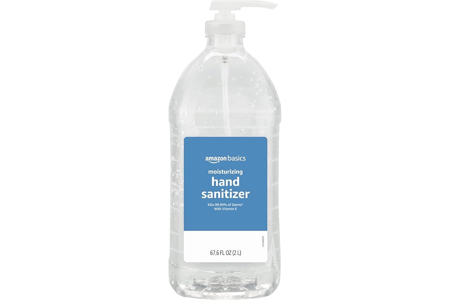 Amazon Basics Hand Sanitizer, Original Scent, Contains 62% Ethyl Alcohol, Moisturizing Formula, 67.60 fl oz, Pack of 1 (Previously Solimo)