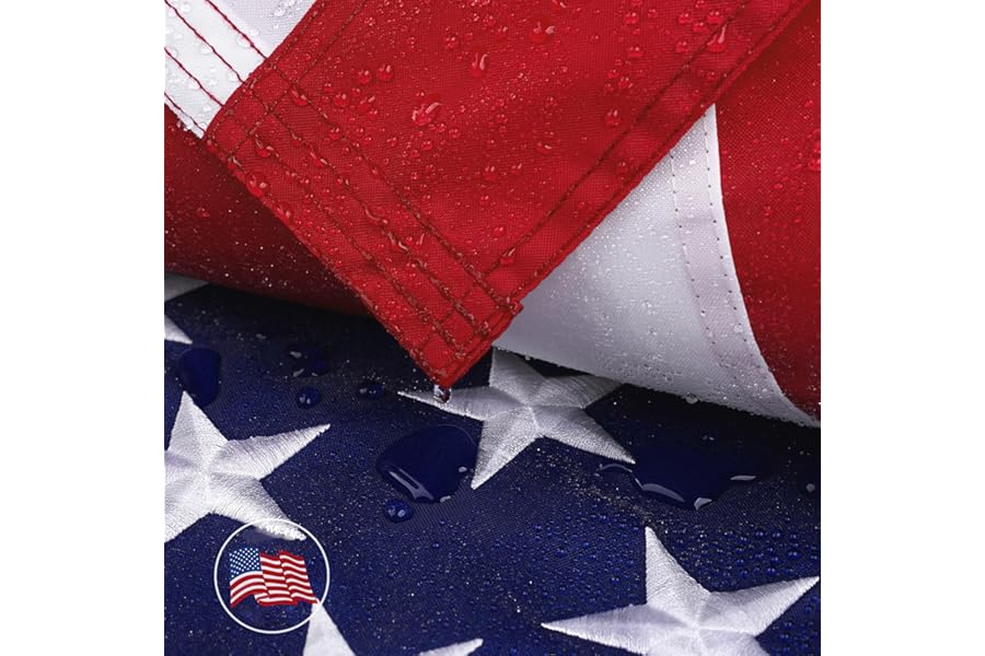 American Flag 3x5 Ft for Outside, Heavy Duty US Flag for High Wind Outdoor | Heavy Duty Nylon, Fade Resistant and Waterproof USA Flag with Embroidered Stars, Sewn Stripes, Brass Grommets