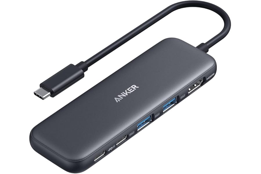 Anker USB C Hub, 5-in-1 USBC to HDMI Splitter with 4K Display | 85W Max PD, 1 Powered USB-C 5Gbps & 2 Powered USB-A 3.0 5Gbps Data Ports, for MacBook Pro, MacBook Air, Dell and More (Black)