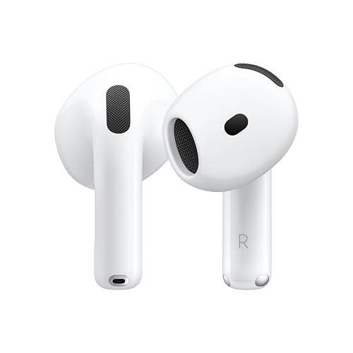 Apple AirPods 4 draadloze oortjes, Bluetooth-koptelefoon, actieve ruisonderdrukking, adaptieve audio, transparantiemodus, persoonlijke ruimtelijke audio, USB C-oplaadcase, draadloos opladen, H2 chip