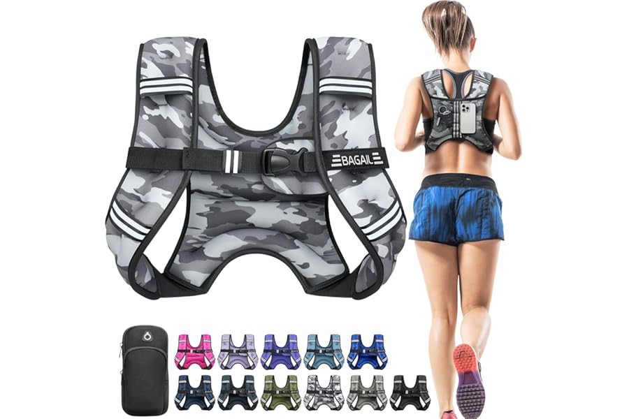 BAGAIL Comfort-Fit Weighted Vest for Woman, Even Weight Distribution, Faster Weight Loss, No-Chafe or Bounce for Walking & Ru