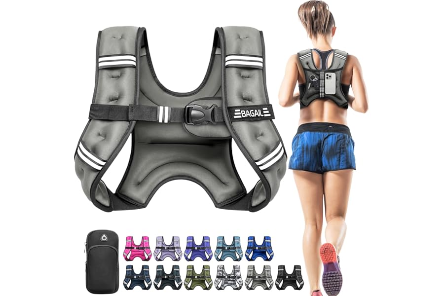 BAGAIL Comfort-Fit Weighted Vest for Woman, Even Weight Distribution, Faster Weight Loss, No-Chafe or Bounce for Walking & Ru