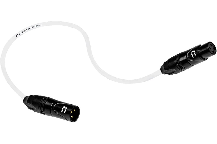 Balanced XLR Cable Male to Female - 5 Feet White - Pro 3-Pin Microphone Connector for Powered Speakers, Audio Interface or Mixer for Live Performance & Recording