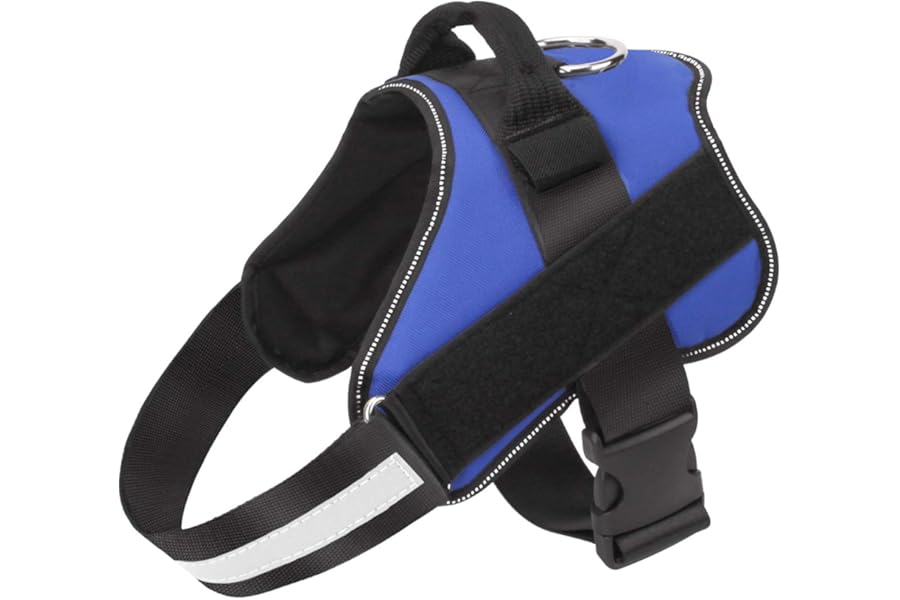Bolux Dog Harness, No-Pull Reflective Dog Vest, Breathable Adjustable Pet Harness with Handle for Outdoor Walking - No More Pulling, Tugging or Choking (Blue, S)