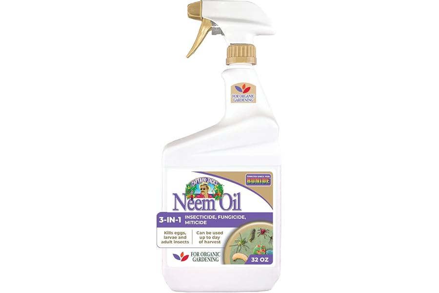 Bonide Captain Jack's Neem Oil, 32 oz Ready-to-Use Spray, Multi-Purpose Fungicide, Insecticide and Miticide for Organic Garde
