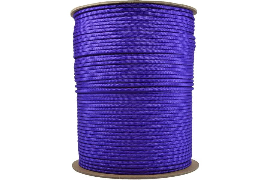 Bored Paracord - 1', 10', 25', 50', 100' Hanks & 250', 1000' Spools of Parachute 550 Cord Type III 7 Strand Paracord Well Over 300 Colors - Acid Purple - 50 Feet
