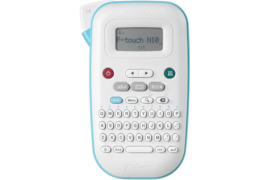 Brother P-Touch PT-N10 Personal Handheld Label Maker, Portable and Prints, P-Touch Btag ~½” (12mm) Wide Color Personalized Label Tapes,