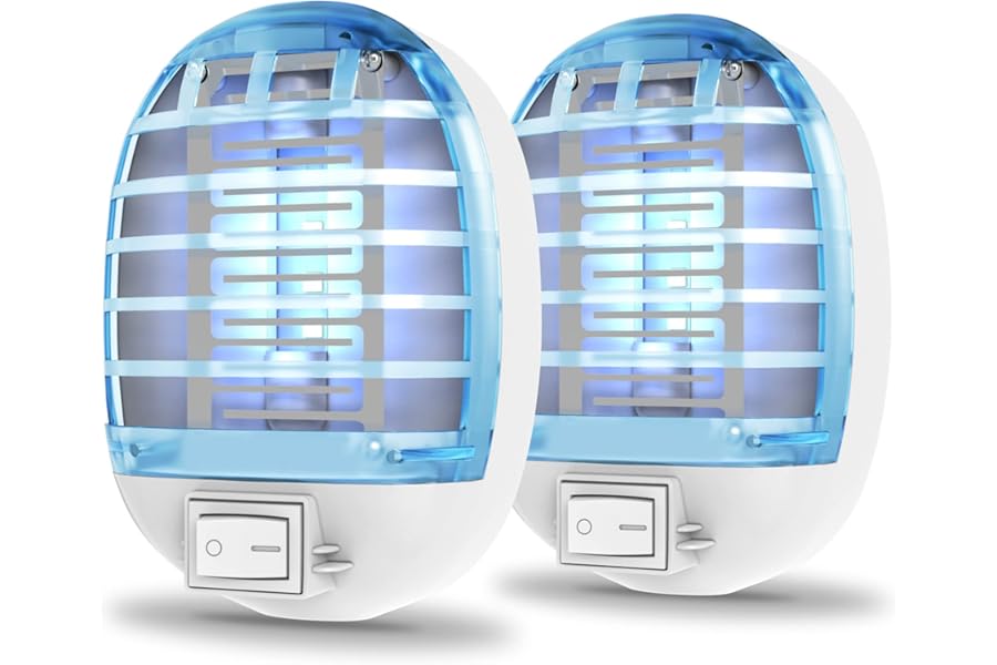 Bug Zapper Indoor, Electronic Fly Trap Insect Killer, Mosquitoes Killer Mosquito Zapper with Blue Lights for Living Room, Home, Kitchen, Bedroom, Baby Room, Office(2 Packs)
