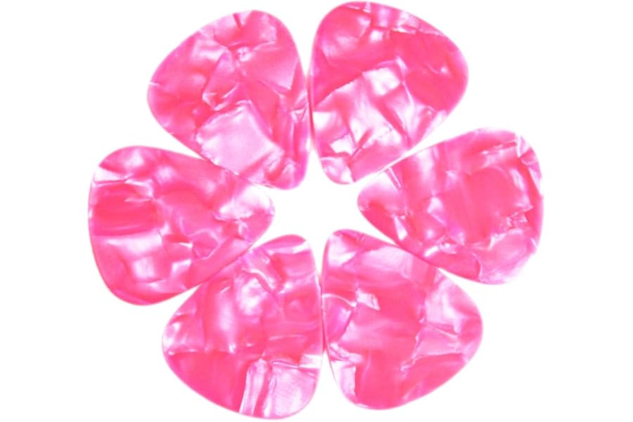 Celluloid Pink Pearl Guitar Or Bass Pick - 0.96 mm Heavy Gauge - 351 Shape - 24 Pack
