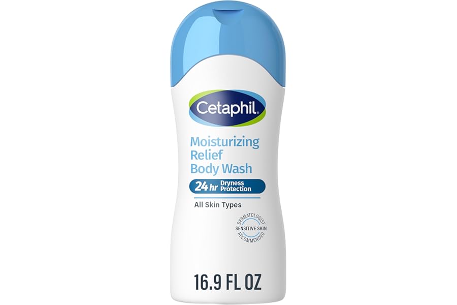 Cetaphil Moisturizing Body Wash, Sensitive Skin, Fragrance Free, 16.9 fl oz | Hydrating Body Wash for Women and Men, Fragrance-Free, Dermatologist Recommended, Soothes Dry, Sensitive Skin