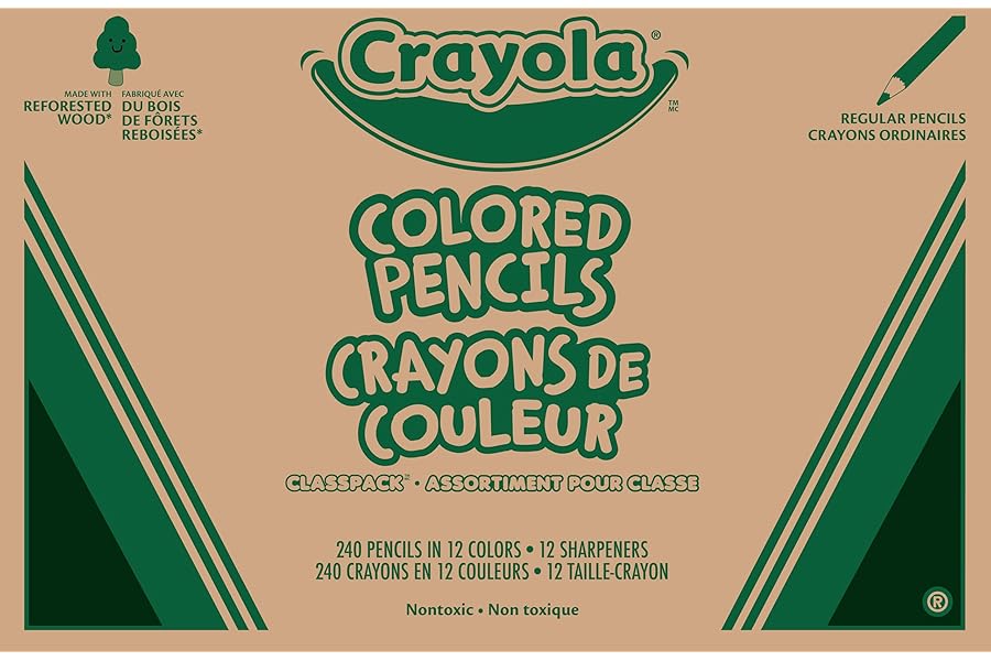 Crayola Colored Pencils Classpack (240ct), Teacher Must Haves, Classroom Essentials, Bulk Colored Pencils for Kids, 12 Colors, Back to for School Coloring Supplies