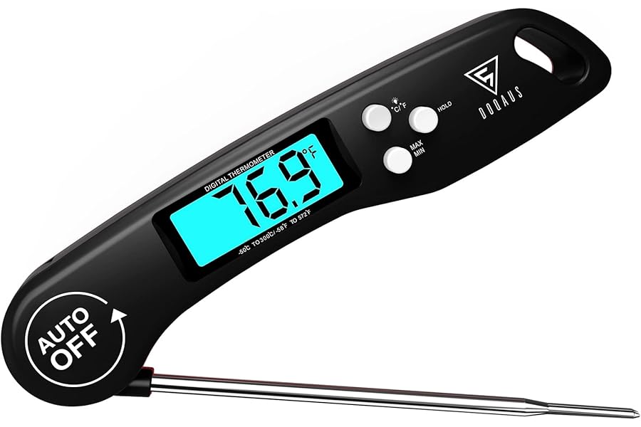DOQAUS Meat Thermometer Digital – Instant Read Food Thermometer for Cooking | Backlight & Auto-Rotating Display, Kitchen Gadgets Essentials for BBQ Oven Grill Smoker Candy Gift for Dad Men