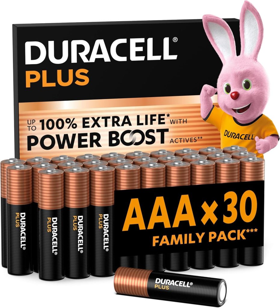 DURACELL AAA Plus Piles Alcalines (Lot de 30) 1.5V, LR03 | Durent jusqu’à 100% plus longtemps - Actifs POWER BOOST - Manettes De Jeu, Appareils Photo - 100% Recyclable