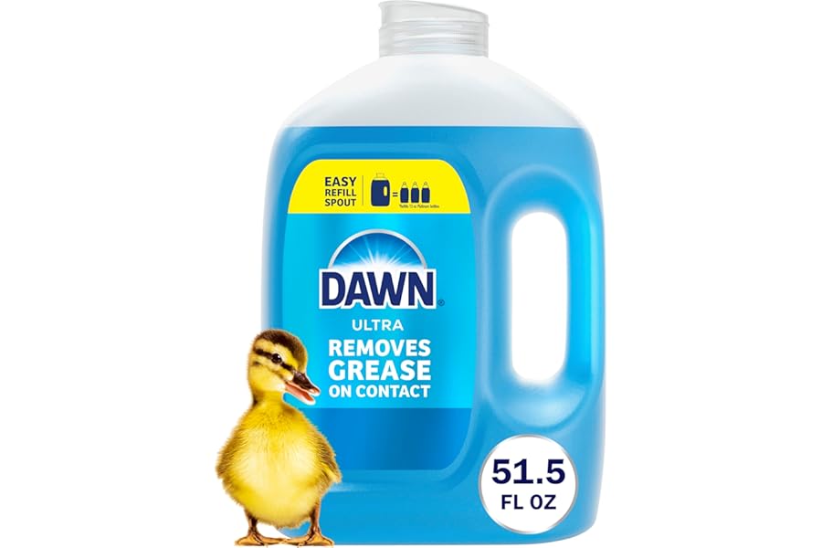 Dawn Ultra Original Dish Soap Refill Jug, Large Size Blue Liquid Dishwashing Detergent, Powerful Dish Soap for Grease, 51.5 oz
